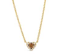 Le Vian 14ct Yellow Gold Chocolate & Nude 0.12ct Diamond Heart Shaped Pendant