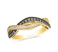 Le Vian 14ct Yellow Gold Chocolate & Nude 0.30ct Diamond Twisted Eternity Ring