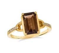 Le Vian 14ct Yellow Gold Chocolate Smokey Quartz & Nude Diamond Ring