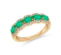 Le Vian 14ct Yellow Gold Costa Smeralda Emerald & Nude 0.25ct Diamond Eternity Ring