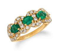 Le Vian 14ct Yellow Gold Emerald 0.80ct Diamond Ring
