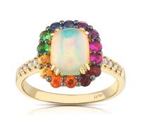 Le Vian 14ct Yellow Gold Multi Gem & 0.12ct Diamond Ring