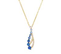 Le Vian 14ct Yellow Gold Round Ombré Blue Sapphire & Nude Diamond Necklace