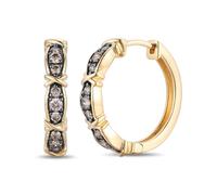 Le Vian Chocolatier 14ct Yellow Gold Chocolate 0.40ct Diamond Hoop Earrings