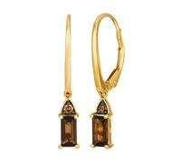 Le Vian Chocolatier 14ct Yellow Gold Chocolate Quartz & Diamond Hoop Earrings