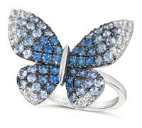 Le Vian Ombré 14ct White Gold Sapphire Butterfly Ring