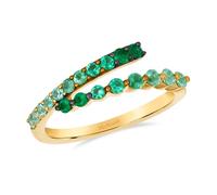 Le Vian Ombre 14ct Yellow Gold Emerald Ombré Wrap Cocktail Ring