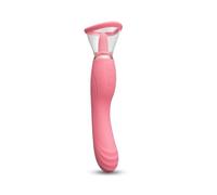 Le Wand Lick Double Ended Vibrator with Tongue Stimulator Rechargeable Silicone Suction and G Spot Massager Pink