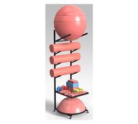 le Workout Equint nizer Trolley - Rolling Sto Rack for Foam Rollers, Exercise Mats & Yoga Balls - Perfect for Gyms, Studios, Clubs & Gas