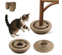 LE YOU PET Kitty kurlz Magic Organ Cat Scratching Board,Foldable Accordion Kitty Curls Cat Scratcher for Indoor Cats,Wood Grain (Triangles)