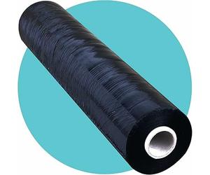 LE11 1 Roll x 400mm Black Pallet Stretch Wrap | Extra Long Roll, Standard Core, 17mu Thick | Shrink Wrap, Cling Film, Plastic Wrap | Packaging for Removals, Industrial & Warehouse Use - Black 1Pair
