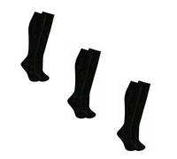 Le11 Back to School Kids 3 Pairs Knee High Plain School Cotton Rich Socks (9-12, Black)