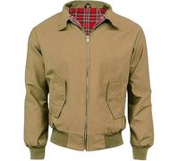LE11-Harrington Jacket Men's Classic Retro scooter 1970's vintage bomber mod coat top (Brown, XXL)