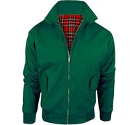 LE11® Harrington Jacket - Smart Casual Unisex Men's & Women's Coat | Vintage Classic Retro 1970's Scooter MOD Skin Bomber | Tartan Lining British Style Zip-Up Bomber Jacket(Green, XL)