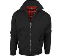 LE11® Harrington Jacket - Smart Casual Unisex Men's & Women's Coat | Vintage Classic Retro 1970's Scooter MOD Skin Bomber | Tartan Lining British Style Zip-Up Bomber Jacket(Black, 5XL)