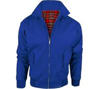 LE11® Harrington Jacket - Smart Casual Unisex Men's & Women's Coat | Vintage Classic Retro 1970's Scooter MOD Skin Bomber | Tartan Lining British Style Zip-Up Bomber Jacket (Royal Blue, 3XL)