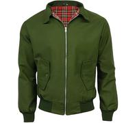 LE11® Harrington Jacket - Smart Casual Unisex Men's & Women's Coat | Vintage Classic Retro 1970's Scooter MOD Skin Bomber | Tartan Lining British Style Zip-Up Bomber Jacket (Olive, 5XL)