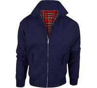 LE11® Harrington Jacket - Smart Casual Unisex Men's & Women's Coat | Vintage Classic Retro 1970's Scooter MOD Skin Bomber | Tartan Lining British Style Zip-Up Bomber Jacket (Navy, Small)