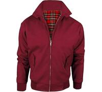 LE11® Harrington Jacket - Smart Casual Unisex Men's & Women's Coat | Vintage Classic Retro 1970's Scooter MOD Skin Bomber | Tartan Lining British Style Zip-Up Bomber Jacket (Wine Burgundy, 5XL)