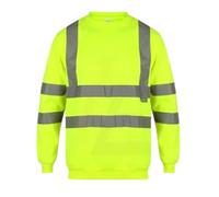 LE11 hi vis t Shirts High Viz Visibility Long Sleeve Safety Work Reflective Polo T Shirt EN20471 Class3 (XS-8XL) (as8, Alpha, m, Regular, Regular, Yellow, M)