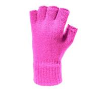 LE11 Ladies Hot Thermal Fingerless Gloves Warm Soft Knit Half Fingers Mittens | 100% Acrylic for Winter | Versatile Design Gloves for Typing, Exercising & Daily Use, One Size - (Pink)