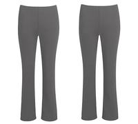 LE11 Ladies Stretch Trousers Pack of 2 Bootleg Stretch Trousers 2 Grey Size - Waist 10 / Inseam Length 29