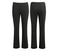 LE11 Ladies Stretch Trousers Pack of 2 Bootleg Stretch Trousers Black Size - Waist 12 / Inseam Length 27
