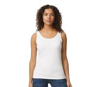 LE11® Ladies Womens Cotton Softstyle Tank Top Singlet Vest (White - 2XL)