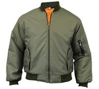 LE11 MA1 Mens Army Pilot Biker Bomber Fly Military Security Doorman Harrington Jacket (Olive Green, XL)