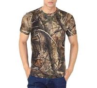 LE11 Men’s Real Jungle Tree Print T-Shirt, Camouflage Camo T Shirt for Gym, Training & Running, Breathable Lightweight Summer Top, Short Sleeve Hunting T-Shirt, Plus Size S-5XL, Assorted Shades - L