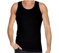 LE11® Mens Cotton Vest 6 Pack UB Collection Sleeveless Tank Tops 100% Cotton Jersey Summer Undershirts Gym Workout Base Layer Plain Crew Neck S-3XL Black White Grey- 6 Pack (Black -M)