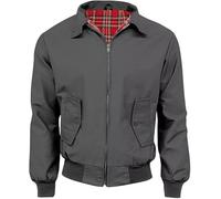 LE11 Mens Jacket Harrington Jackets Men Lightweight Bomber Jacket Men with Tartan Check Lining, Smart Casual Collared Zip Jacket for Everyday Wear, Retro Mod Style, Mens Lightweight Jacket