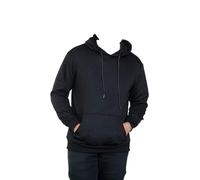 LE11 Mens Plain long sleeve Hoodie Fleece Pull-Over | Soft and comfy Adult Top Sweatshirt Hoodies | Work and longe wear | Uni-Sex (UK, Alpha, XXL, Regular, Regular, Black)