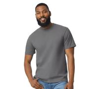 LE11® Men's Plain T-Shirt 65000 - Gildan Softstyle Midweight Adult Cotton Tee (Charcoal-M)