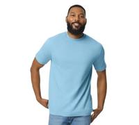 LE11® Men's Plain T-Shirt 65000 - Gildan Softstyle Midweight Adult Cotton Tee (Light Blue-L)