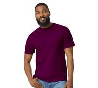 LE11® Men's Plain T-Shirt 65000 - Gildan Softstyle Midweight Adult Cotton Tee (Maroon-3XL)