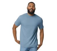 LE11® Men's Plain T-Shirt 65000 - Gildan Softstyle Midweight Adult Cotton Tee (Stone Blue-M)