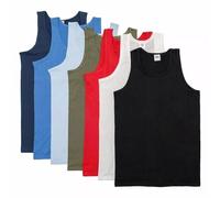 LE11® Mens UB Collection Single Jersey Vests 100% Cotton TOP Summer Plain of 12 Packs (Assorted (Mixed) -M)