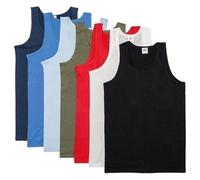LE11® Men's UB Collection Single Jersey Vests 100% Cotton Top Summer Plain Sleeveless Regular Fit Pullover Vest |Breathable Gym Undershirts |Casual Workout Vest - 6 Pack (Assorted (Mixed) -2XL)