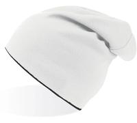 LE11® Reversible Jersey Slouch Beanie - Unisex Soft, Lightweight, Stretch Knit Cap, Casual Fashion Hat, Comfortable Skullcap - One Size - (White/Black)
