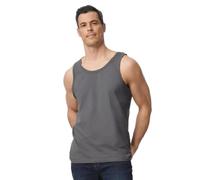 LE11® Softstyle Mens Vests Plain Sleeveless Cotton Tank Tops (Charcoal - Large)
