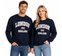 LE201NG Unisex London England Sweatshirt Navy Grey XS-2XL (XL)