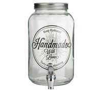 3.5L Handmade With Love Round Kitchen Water Glass Drinks Dispenser Party Jar Tap