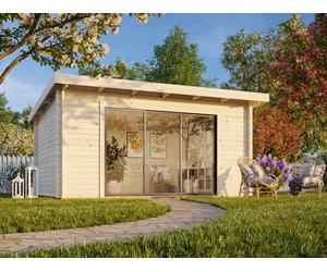 Lea M (4.5x3.3m | 14.2m2 | 44mm) Spacious Pent Garden Room with Sliding Doors (Double Glazing Available)