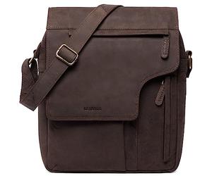 LEABAGS Amsterdam Leather Shoulder Bag I Small Shoulder Bag Made of Genuine Buffalo Leather I Vintage Look I 13 inch Laptop Bag I Leather Bag I Office Bag I 29x32x10cm