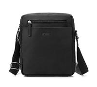 LEABAGS Calcutta Messenger Bag, Genuine Leather Shoulder Bag, Men's Leather Tablet Bag with Shoulder Strap, Handmade Men's Leather Bag for Work, Travel, Everyday Life, M/Black, Mittel