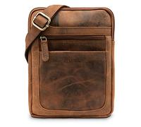LEABAGS Detroit Leather Shoulder Bag I Small Genuine Buffalo Leather Shoulder Bag with Vintage Look I Messenger Bag I Office Bag I Business Bag I Men's Handbag I 21x26x2 cm
