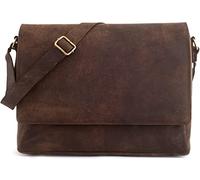 LEABAGS Oxford shoulder bag made of genuine buffalo leather in vintage look I laptop bag up to 15 inch I messenger bag I leather bag I shoulder bag I briefcase I 38x10x31cm