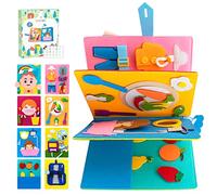 Leacckl Busy Board for Toddlers, Toddler Montessori Toy for 1 2 3 4 5 Years Old, Baby Sensory Toys with Life Skills, Cognition, Sorting, Matching