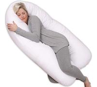 Leachco Back 'N Belly Bliss Pregnancy/Maternity Body Pillow with 100% Sateen Cotton, 300 Thread Count Zippered Cover in Soothing White